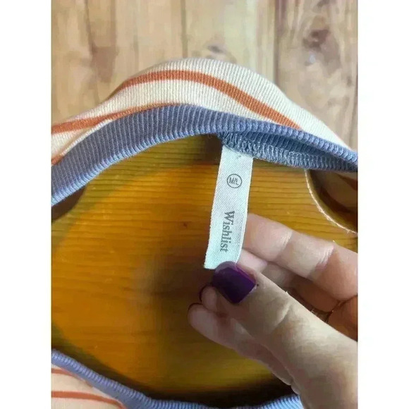 Wishlist Striped Crewneck Velour Sweatshirt Women's Size M/L - Picture 4 of 7